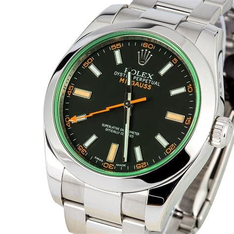 rolex milgauss green replica waterproof|rolex milgauss green price.